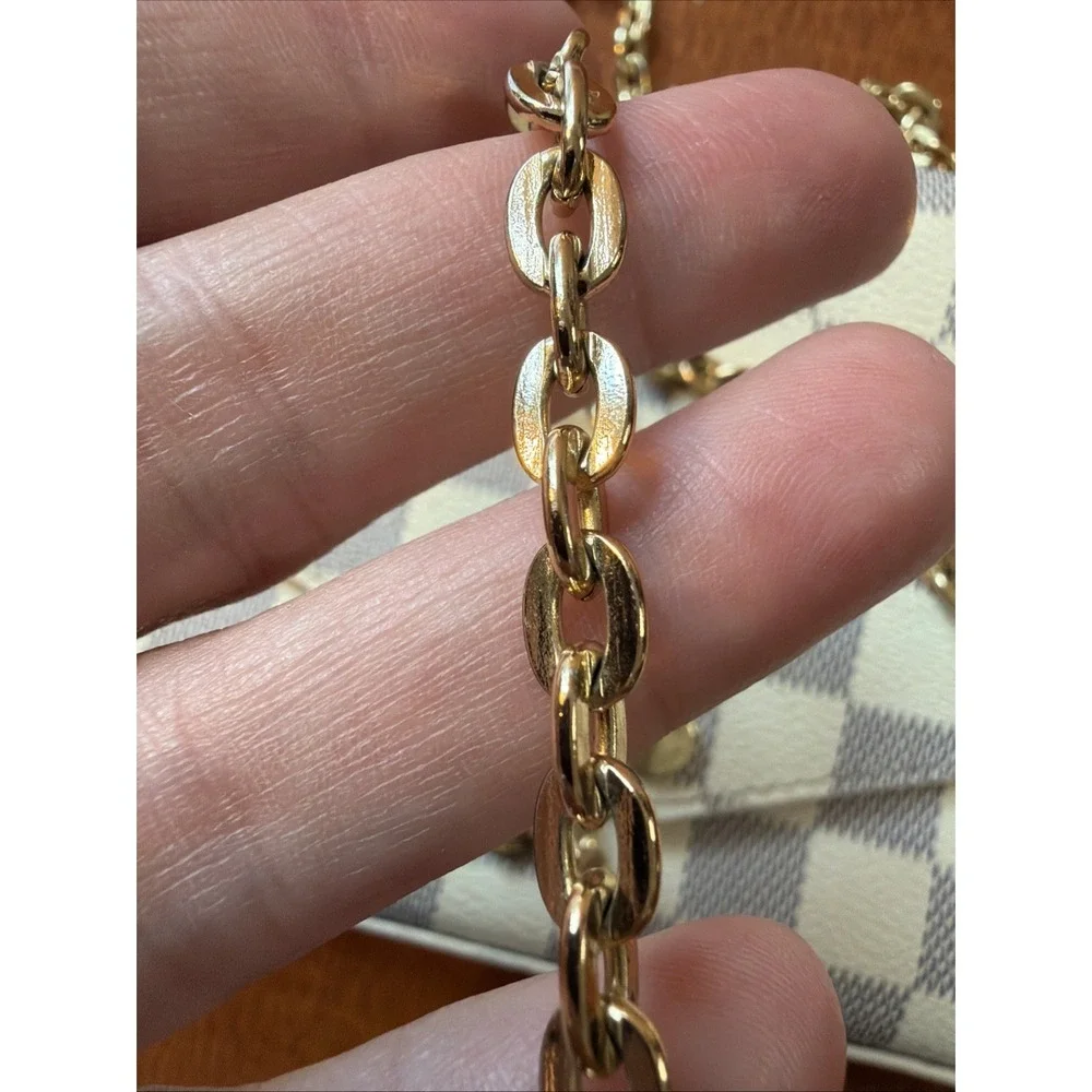 Louis Vuitton Pochette Felicie Damier Azur Chain Shoulder Bag N63106 With Insert